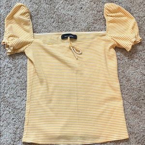 Reformation Yellow White stripe cap sleeve top.